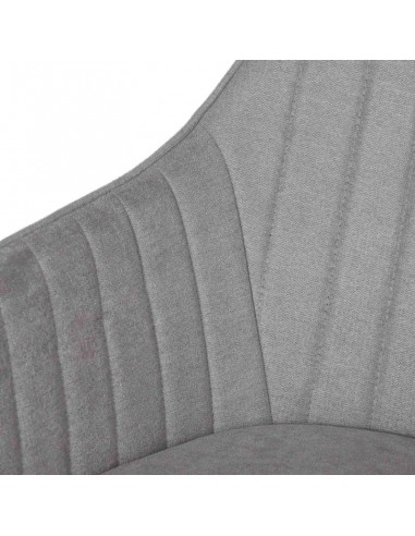 Cadeira de jantar NATALIA, tecido cinza claro e...