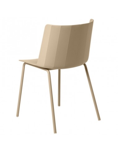 Cadeira CADY em polipropileno beige e pes em metal