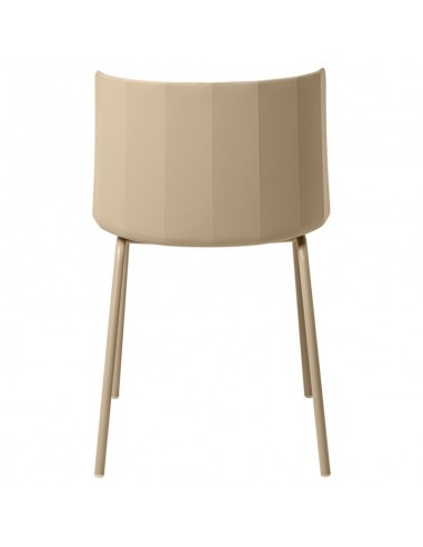 Cadeira CADY em polipropileno beige e pes em metal