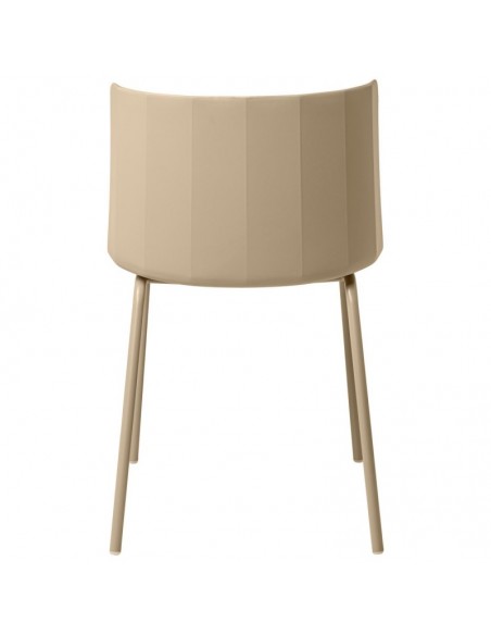 Cadeira CADY em polipropileno beige e pes em metal