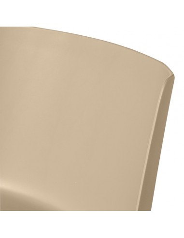 Cadeira CADY em polipropileno beige e pes em metal