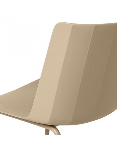 Silla CADY polipropileno beige y patas de metal
