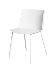 Silla CADY polipropileno blanco y patas de metal