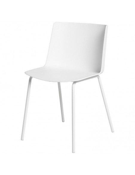 Silla CADY polipropileno blanco y patas de metal