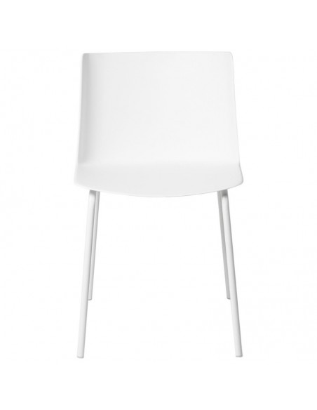 Silla CADY polipropileno blanco y patas de metal