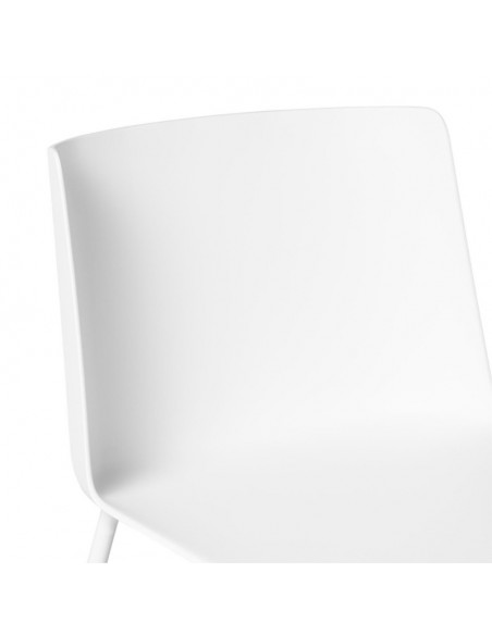 Silla CADY polipropileno blanco y patas de metal