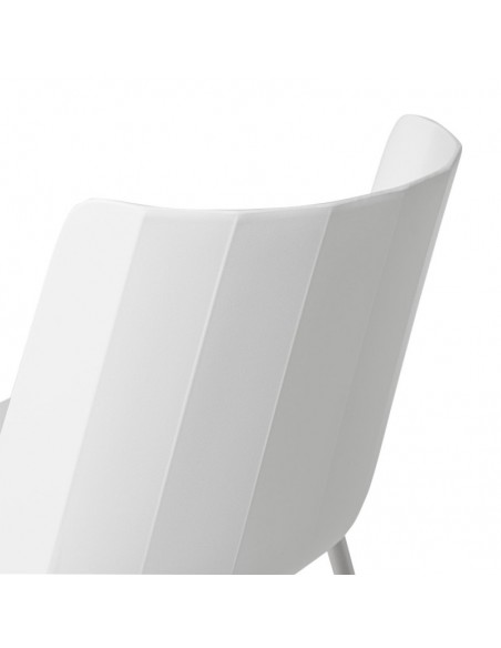 Silla CADY polipropileno blanco y patas de metal