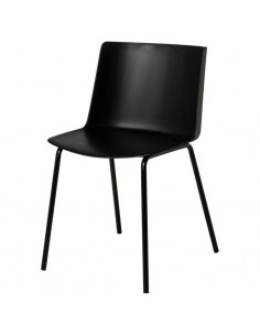 Cadeira CADY em polipropileno preto e pes em metal