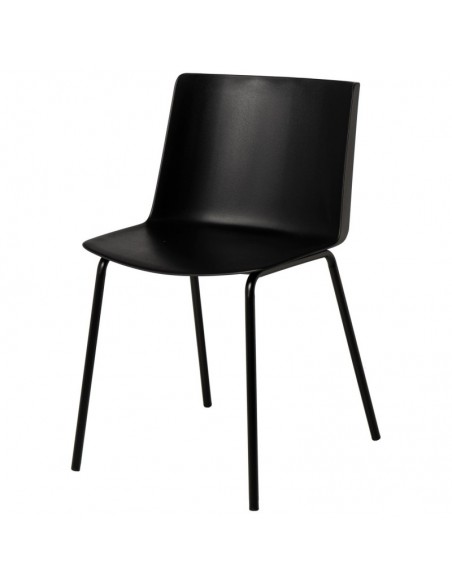 Cadeira CADY em polipropileno preto e pes em metal