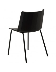 Silla CADY polipropileno negro y patas de metal. 2