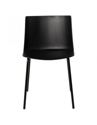 Cadeira CADY em polipropileno preto e pes em metal