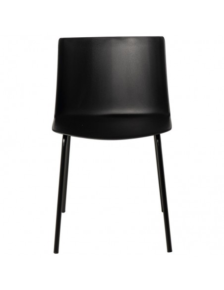 Silla CADY polipropileno negro y patas de metal.