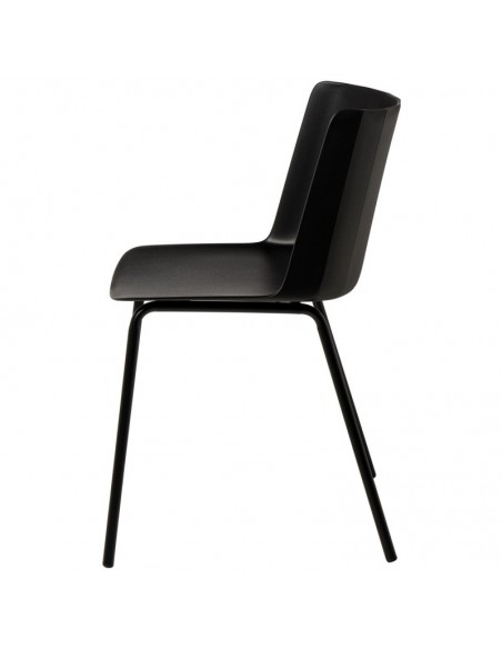 Cadeira CADY em polipropileno preto e pes em metal