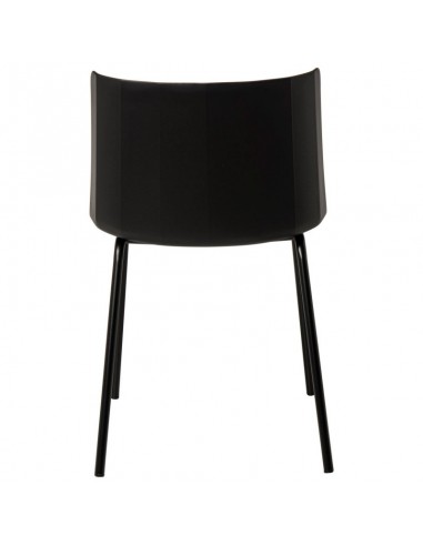 Silla CADY polipropileno negro y patas de metal.
