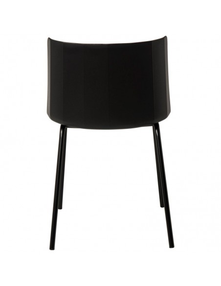 Silla CADY polipropileno negro y patas de metal.