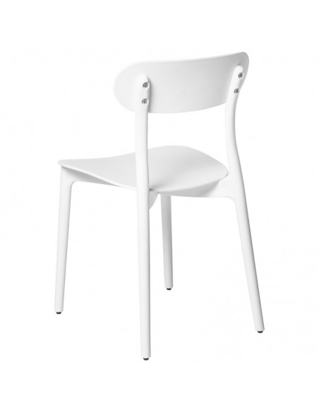 Silla en polipropileno de diseño GRETA, color blanco.