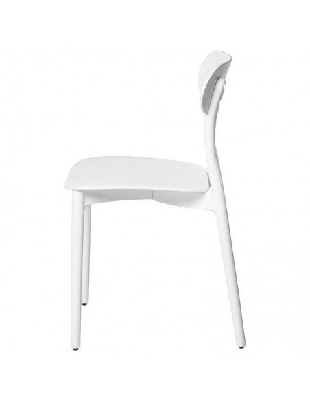 Silla en polipropileno de diseño GRETA, color blanco.