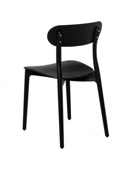 Silla en polipropileno de diseño GRETA, color negro.