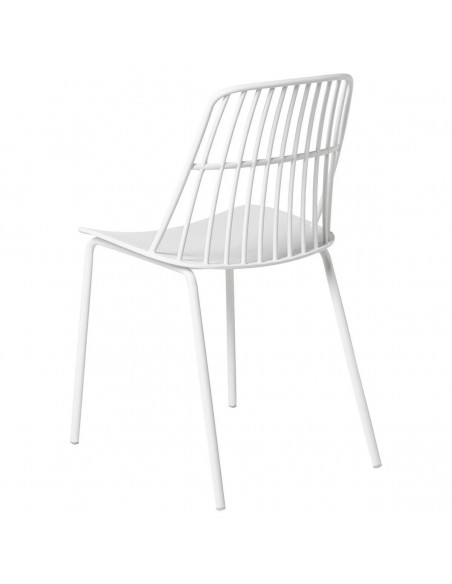 Silla de cocina NERINA, polipropileno y metal blanco