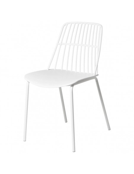 Silla de cocina NERINA, polipropileno y metal blanco