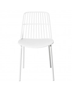 Cadeira de cozinha NERINA, polipropileno e metal branco.