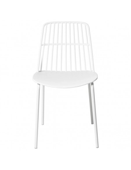Silla de cocina NERINA, polipropileno y metal blanco