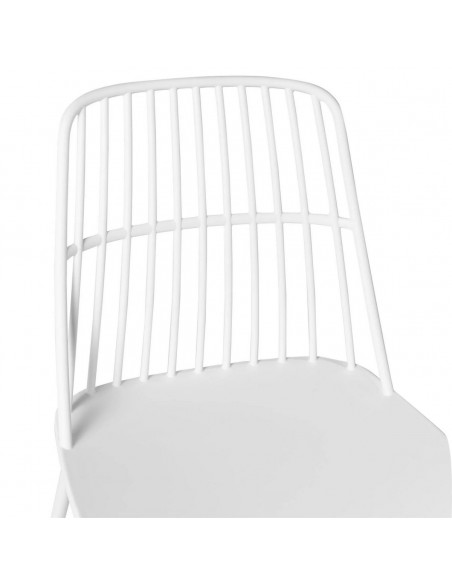 Cadeira de cozinha NERINA, polipropileno e metal branco.