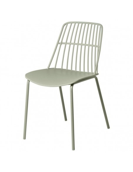 Silla NERINA, polipropileno menta y patas de metal menta.