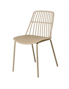 Silla NERINA, polipropileno beige y patas de metal beige. 2