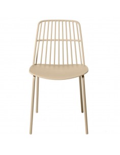 Cadeira NERINA, polipropileno beige e pes em metal beige.