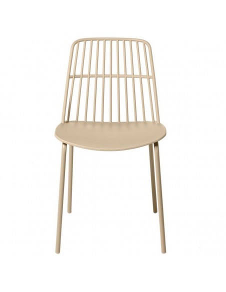 Cadeira NERINA, polipropileno beige e pes em metal beige.