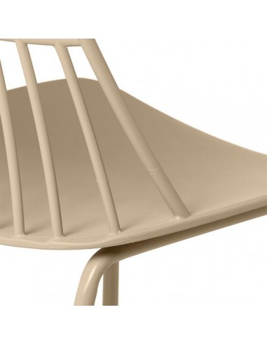 Silla NERINA, polipropileno beige y patas de...