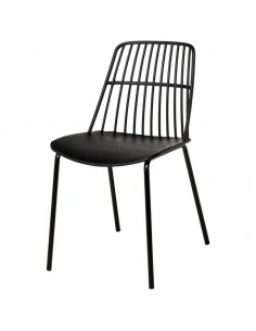 Silla NERINA, polipropileno negro y patas de metal negro. 2