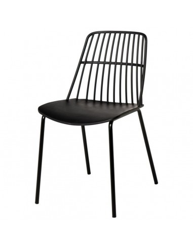 Silla NERINA, polipropileno negro y patas de...