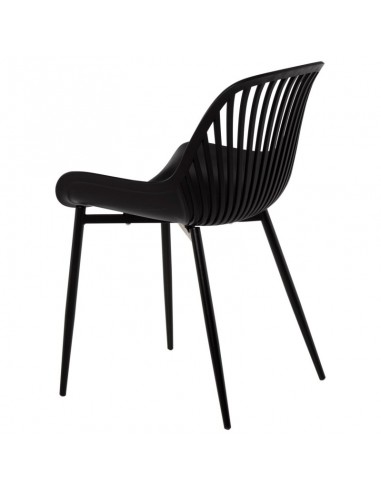 Silla de cocina RANIA, polipropileno y metal negro