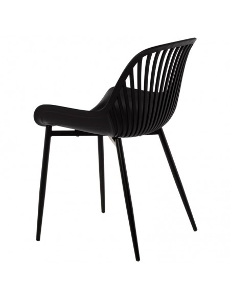 Silla de cocina RANIA, polipropileno y metal negro
