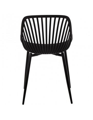 Silla de cocina RANIA, polipropileno y metal negro