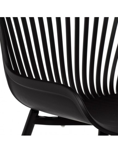 Silla de cocina RANIA, polipropileno y metal negro