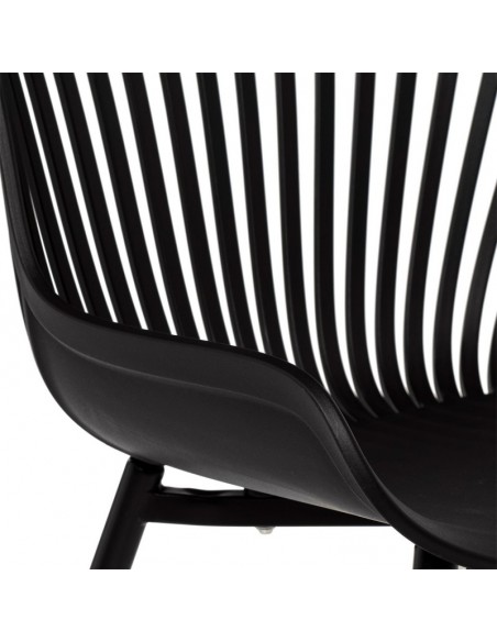 Silla de cocina RANIA, polipropileno y metal negro