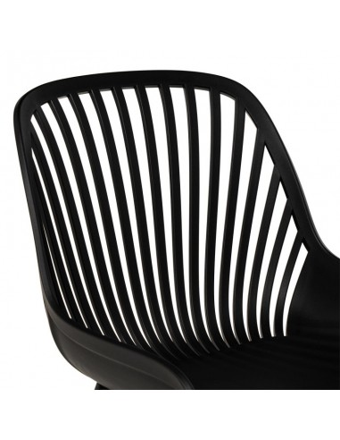 Silla de cocina RANIA, polipropileno y metal negro