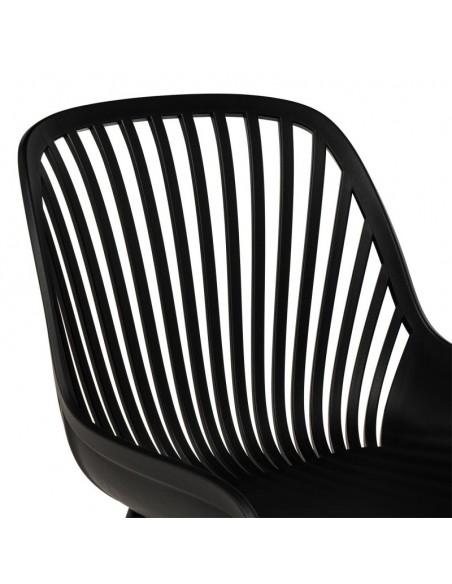 Silla de cocina RANIA, polipropileno y metal negro