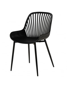 Silla de cocina RANIA, polipropileno y metal negro