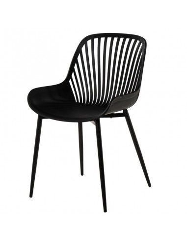 Silla de cocina RANIA, polipropileno y metal negro