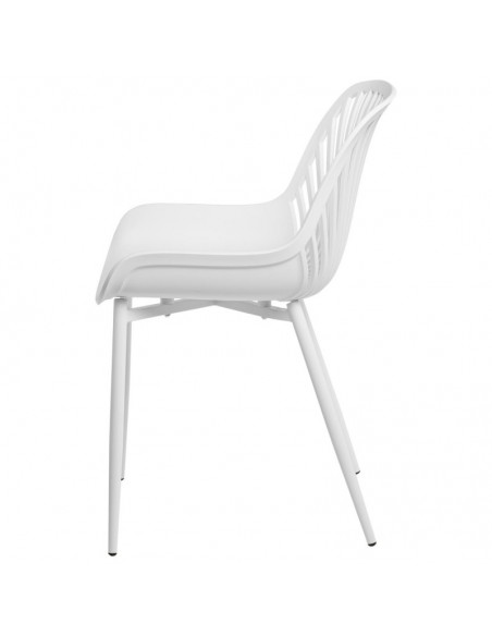 Silla de cocina RANIA, polipropileno y metal blanco