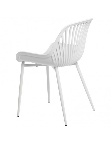 Silla de cocina RANIA, polipropileno y metal blanco