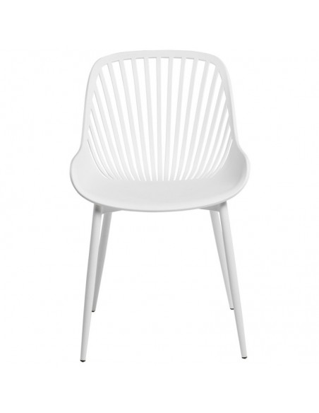 Silla de cocina RANIA, polipropileno y metal blanco