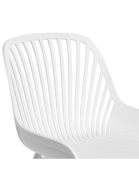 Silla de cocina RANIA, polipropileno y metal blanco