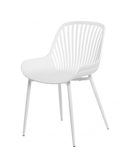 Silla de cocina RANIA, polipropileno y metal blanco