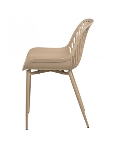 Silla de cocina RANIA, polipropileno y metal beige
