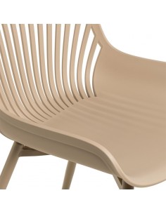 Silla de cocina RANIA, polipropileno y metal beige 2